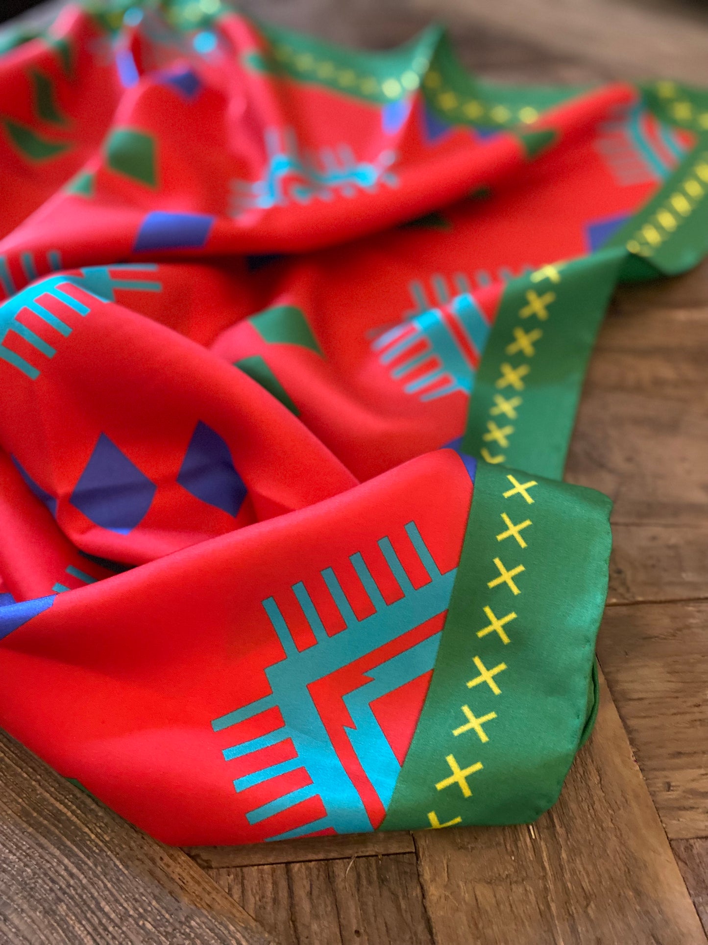 PREORDER Bold Southwestern Print Silk Twill Scarf