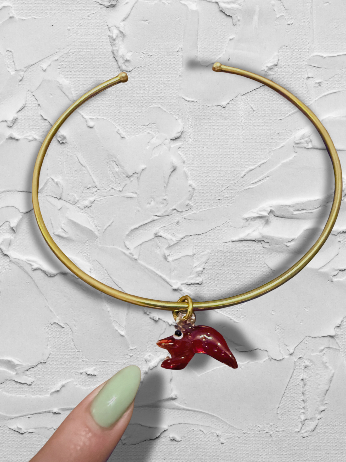 Glass Lobster Brass Collar Necklace