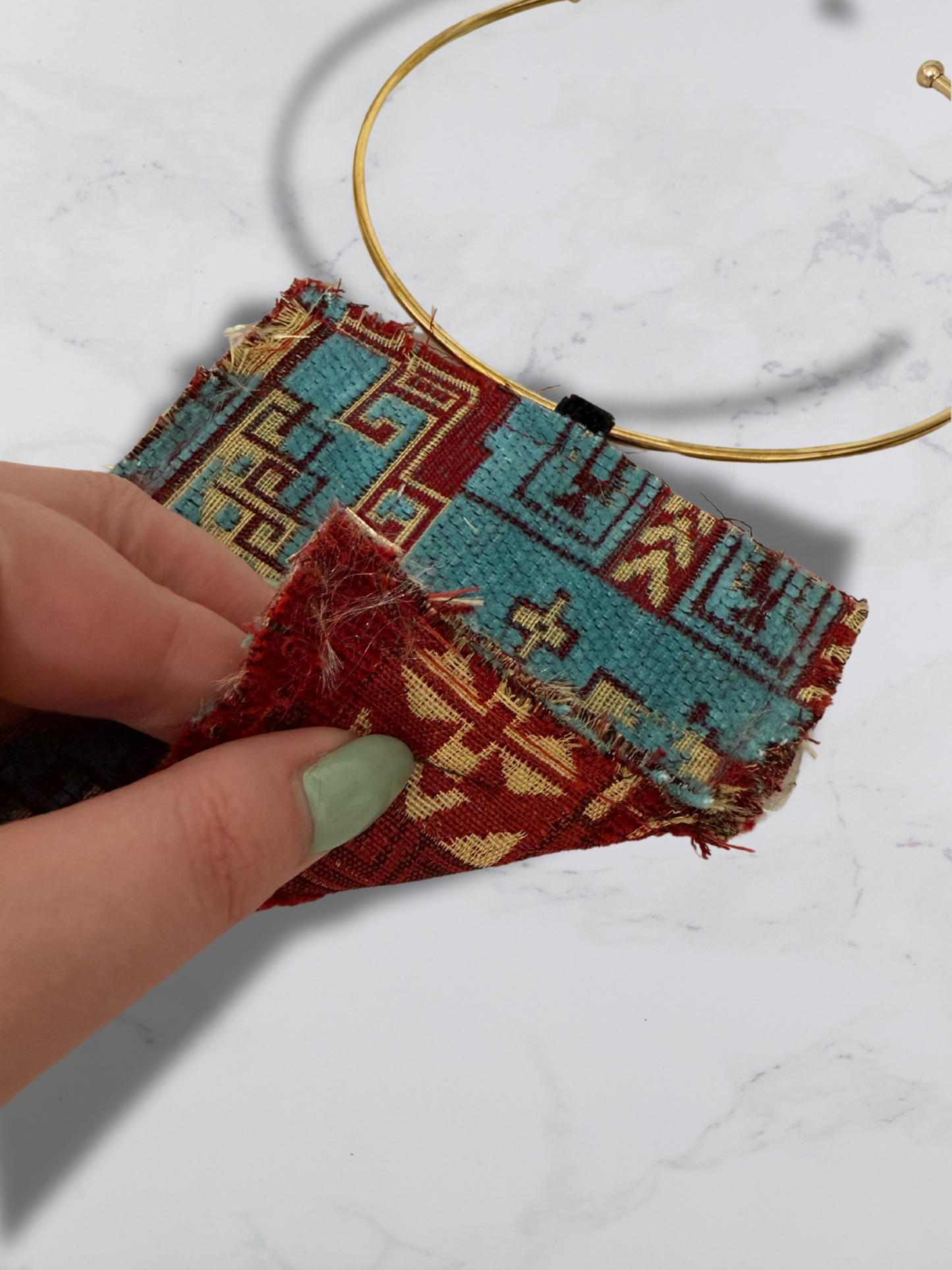 Vintage Turkish Kilim Reversible Pendant Collar Necklace