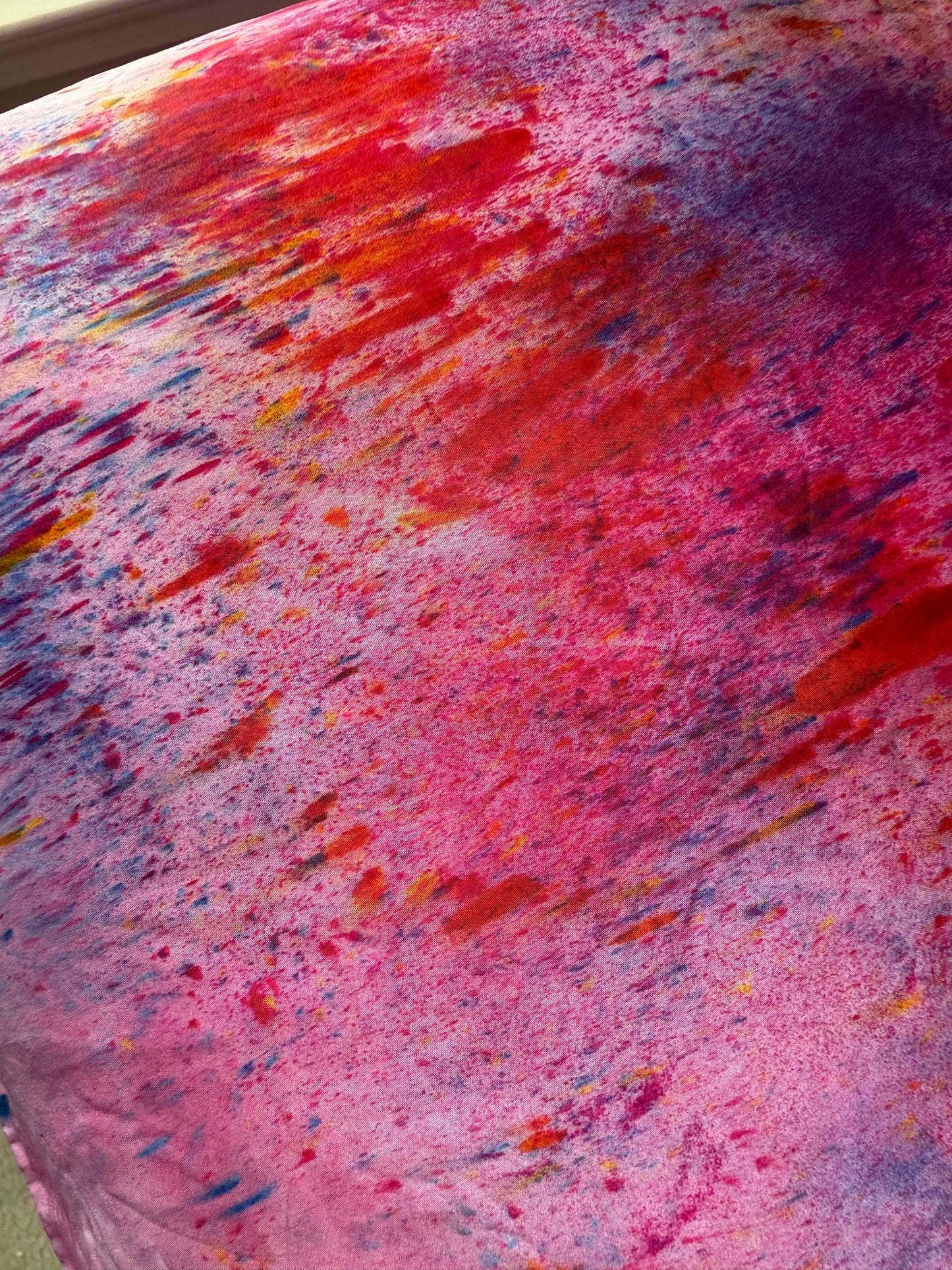 Hand Dyed Silk Pillowcase- Dragonfruit