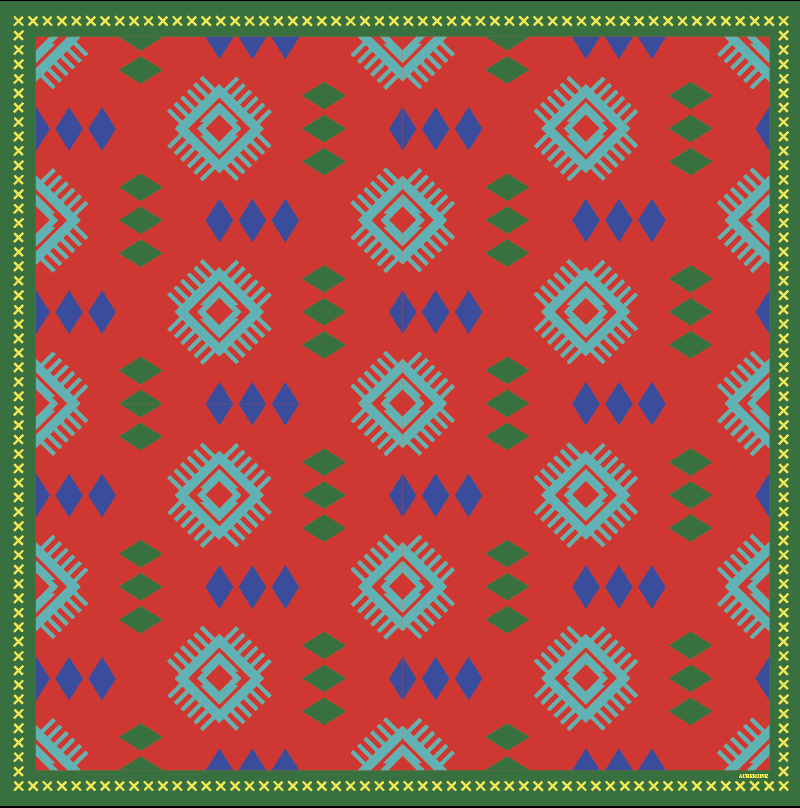 PREORDER Bold Southwestern Print Silk Twill Scarf