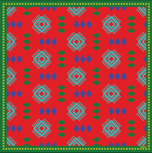 PREORDER Bold Southwestern Print Silk Twill Scarf