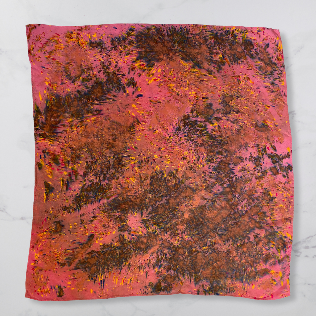 Hand Dyed Silk Crepe Scarf- Sienna