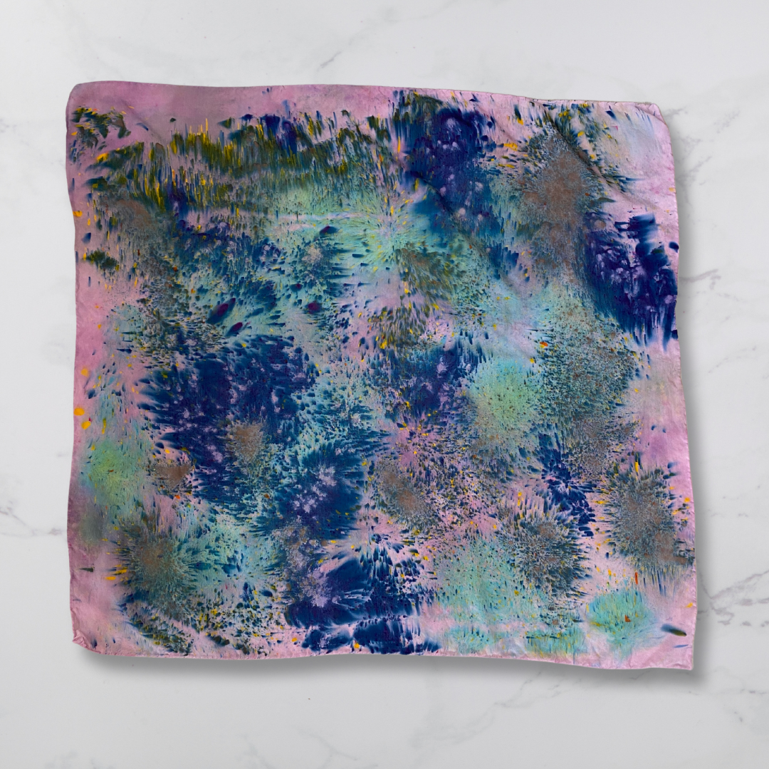 Hand Dyed Silk Crepe Scarf- Gardenia