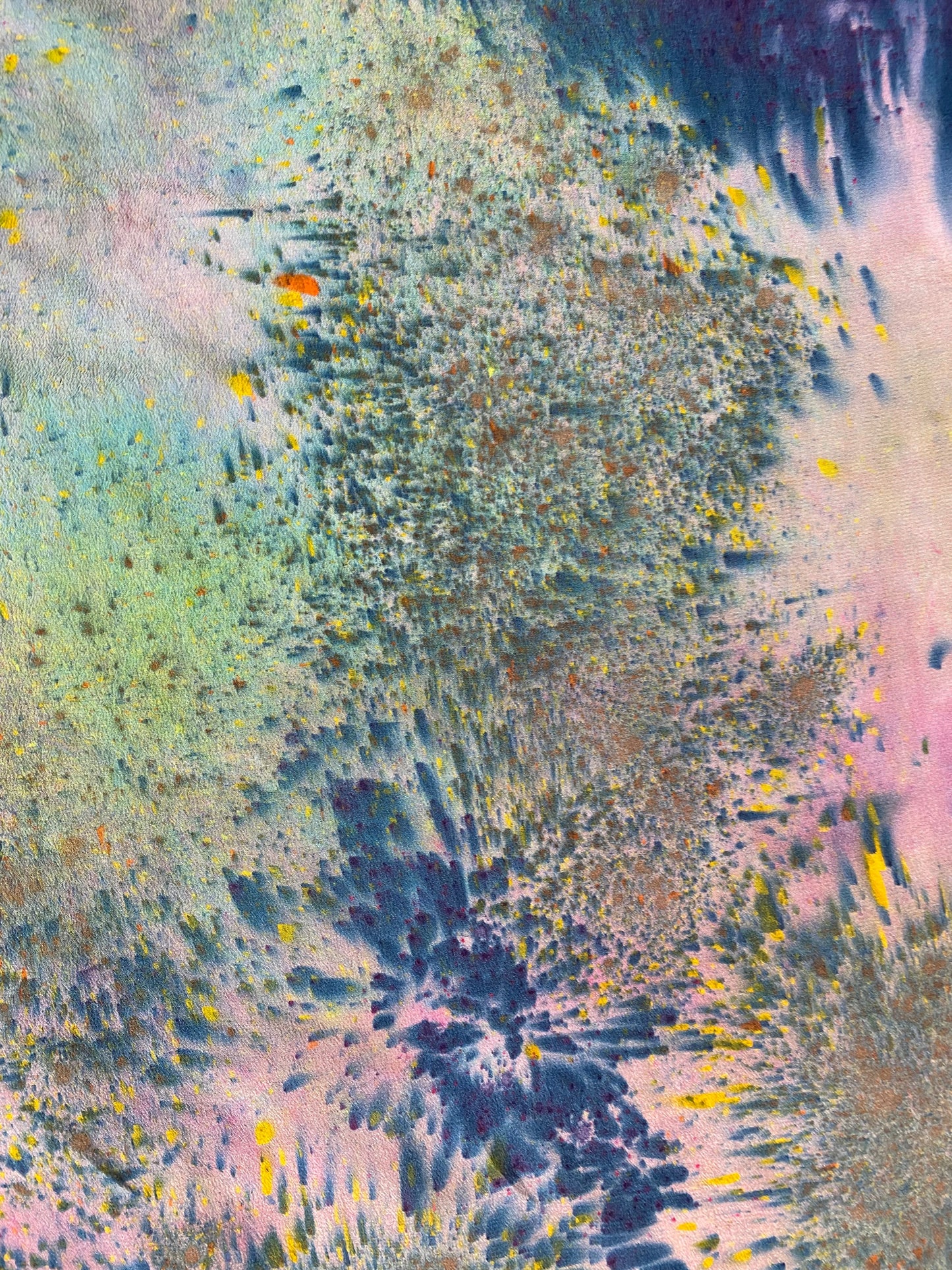 Hand Dyed Silk Crepe Scarf- Gardenia