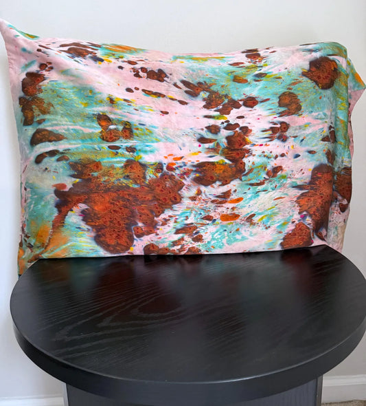 Hand Dyed Silk Pillowcase- Jasper