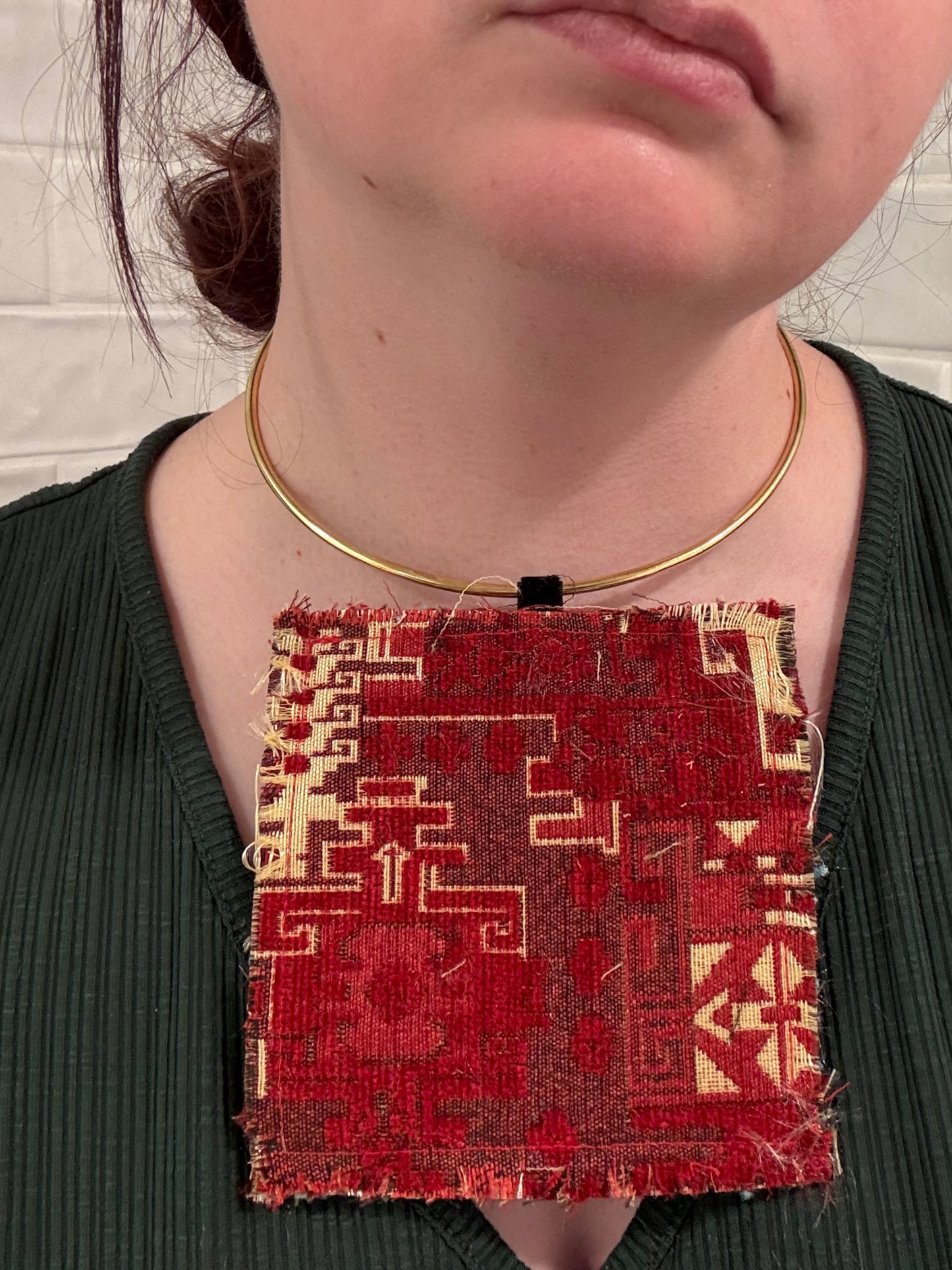 Vintage Turkish Kilim Reversible Pendant Collar Necklace