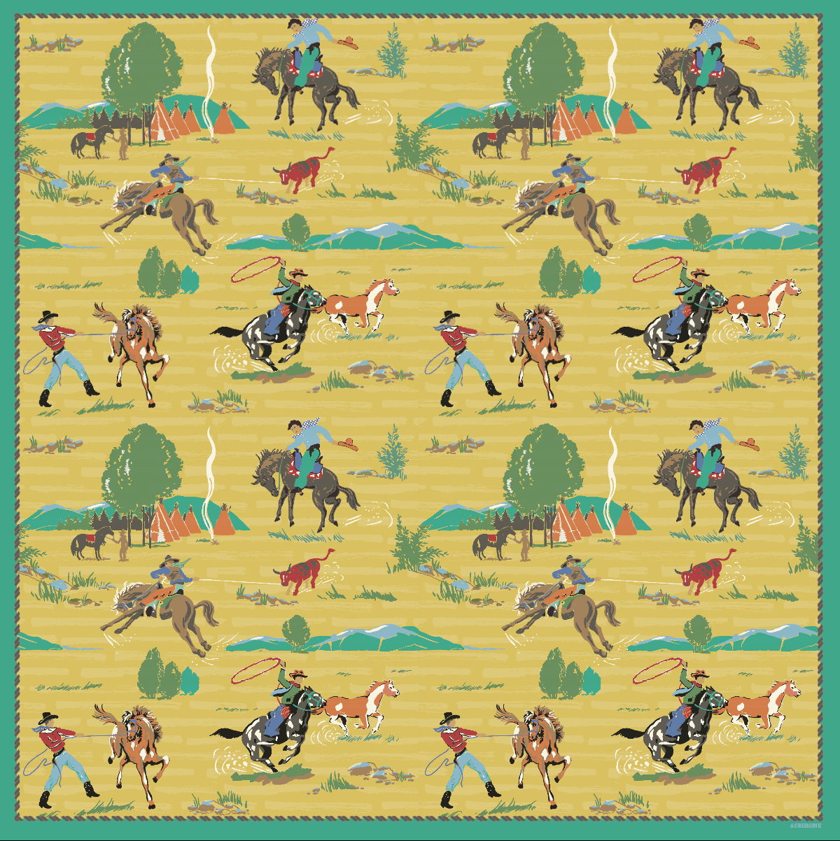 **PREORDER ** Cowboy Silk Twill Scarf