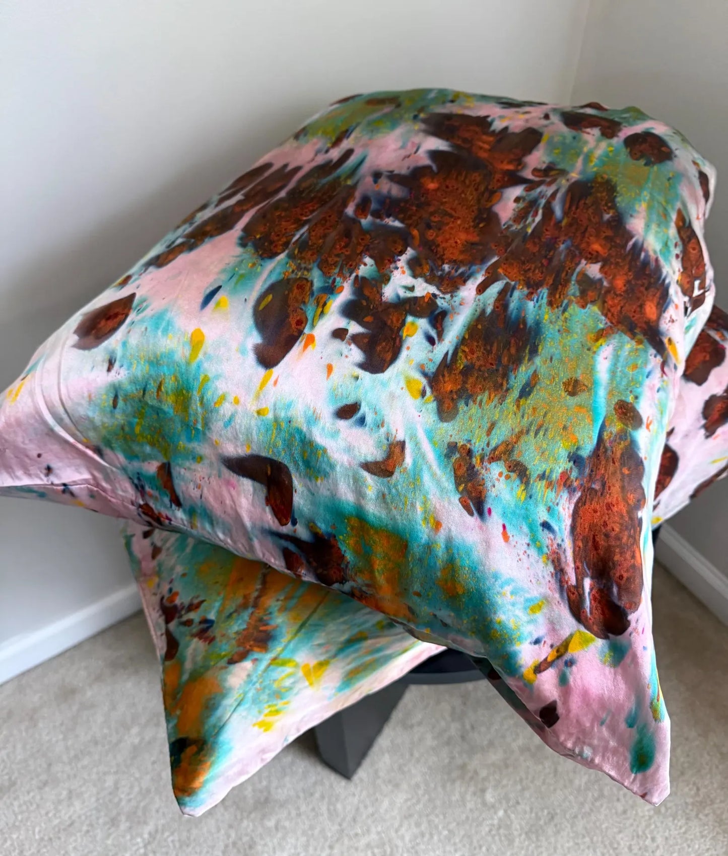 Hand Dyed Silk Pillowcase- Jasper